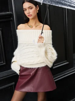 Romance Off-Shoulder Twist Sweater