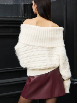 Romance Off-Shoulder Twist Sweater