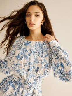 Romance Pleated Belted Dress