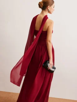Romance Ruched Long-Ribbon Tube Dress