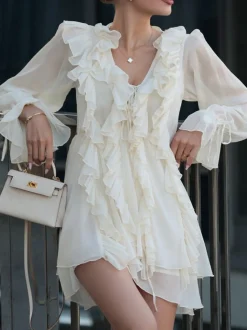 Romance Ruffle Chiffon Dress