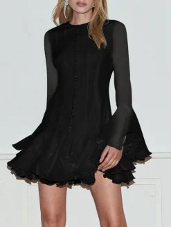 Romance Ruffle Sheer Dress