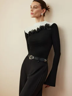 Romance Stand Collar Ruffle Blouse