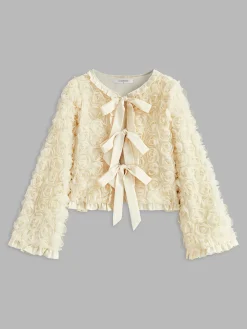 Romance Tie Front Rosette Jacket