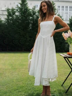 Romantic Cotton Long Cami Dress