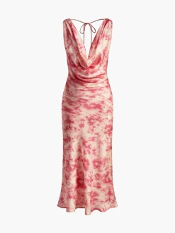 Romantic Draped Flowy Long Dress
