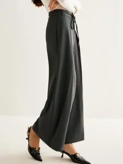 Rope Belt Wide-Leg Pants