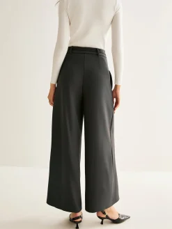 Rope Belt Wide-Leg Pants