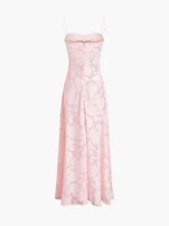 Rosalia Semi-sheer Floral Mesh Long Dress