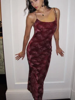 Rose Velvet Cami Dress