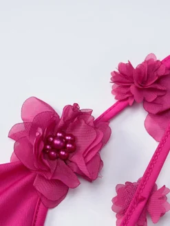 Rosette Decor Cowl Neck Long Dress