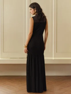 Rosette Panel Tank Dress
