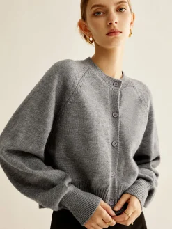 Round Neck Breasted Cardigan