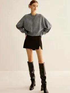 Round Neck Breasted Cardigan