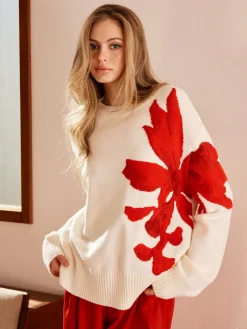 Round Neck Jacquard Sweater