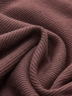 Round Neck Ruffle Slim Knit Dress
