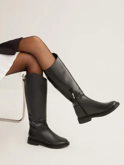 Rounded Toe Knee High Boots