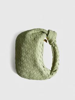 Rounded Woven Knotted Bag