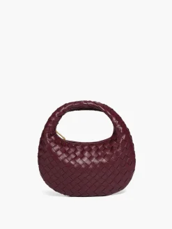 Rounded Woven Zipper Handbag