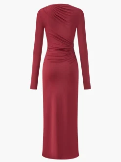 Ruched Jersey Slim Long Dress