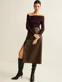 Ruched Slim Knit Top