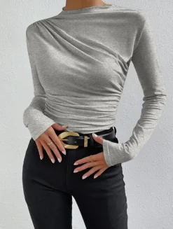 Ruching Long Sleeve Shirt