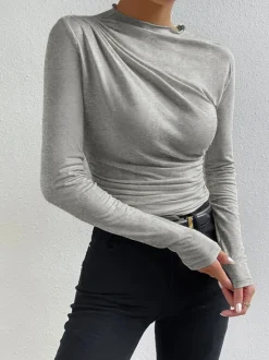 Ruching Long Sleeve Shirt