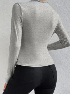 Ruching Long Sleeve Shirt