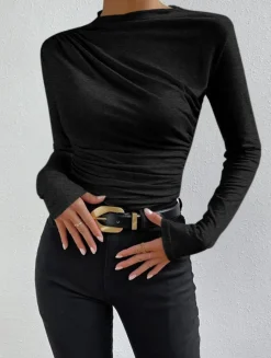 Ruching Long Sleeve Shirt