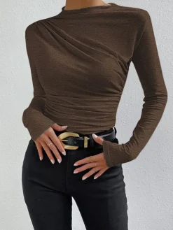 Ruching Long Sleeve Shirt
