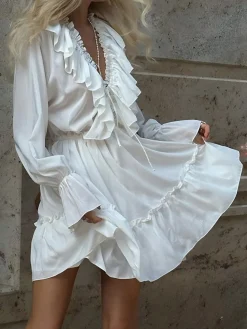 Ruffle Collar Short Dress