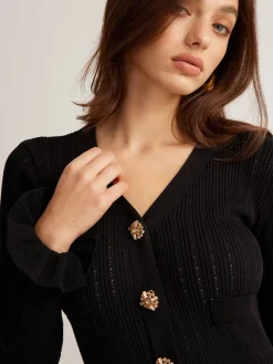 Ruffle Slim Sweater Dress
