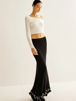 Ruffle Soft Sweater Skirt