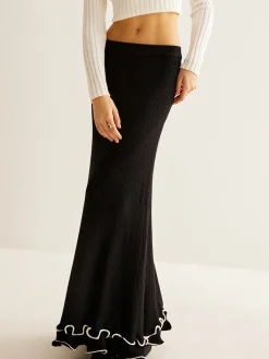 Ruffle Soft Sweater Skirt