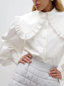 Ruffled Collar Long Sleeve Shirt