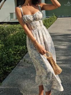 Sapphire Garden Floral Cami Midi Dress