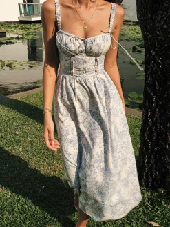 Sapphire Garden Floral Cami Midi Dress