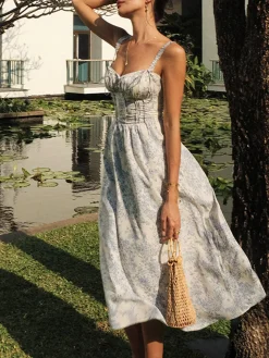 Sapphire Garden Floral Cami Midi Dress