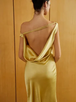 Satin Backless Sleeveless Long Dress
