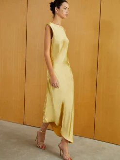 Satin Backless Sleeveless Long Dress