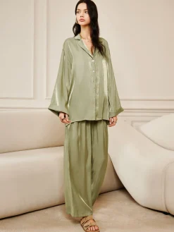 Satin Draped Pants Set