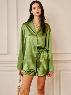 Satin Drawstring Shorts Set