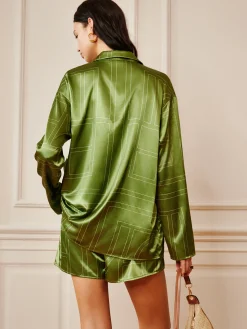 Satin Drawstring Shorts Set