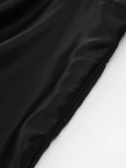 Satin Knotted Doule Pockets Open Back Pleated Mini Dress
