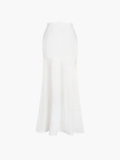 Satin Patchwork Split Maxi Skirt