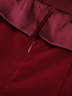 Satin Velvet Strapless Short Dress