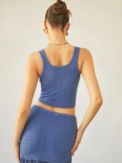 Sea Breeze Crop Knit Top
