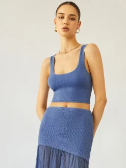 Sea Breeze Crop Knit Top
