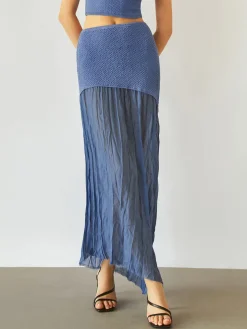 Sea Breeze Patchwork Maxi Skirt