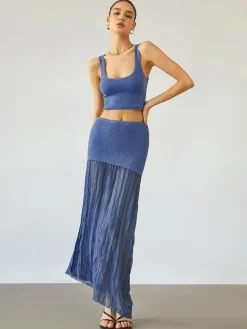 Sea Breeze Patchwork Maxi Skirt